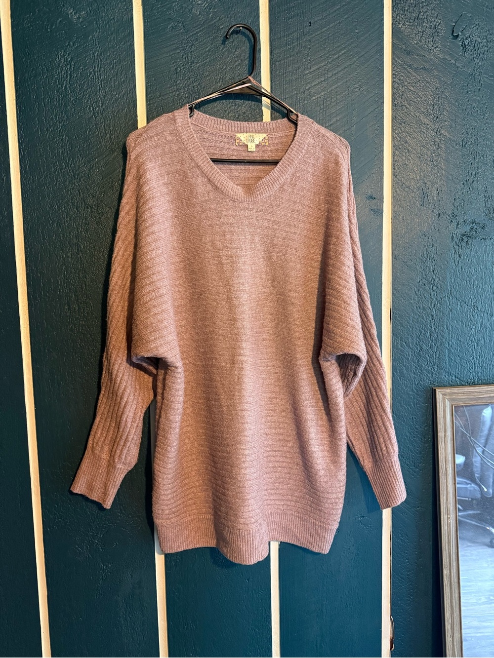 Pink Rose Sweater Dress in Mauve Blush